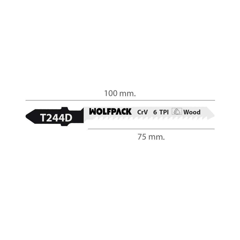 Hojas sierra calar para madera corte grueso 5 piezas. Hoja cromo vanadio 58. Vástago t universal