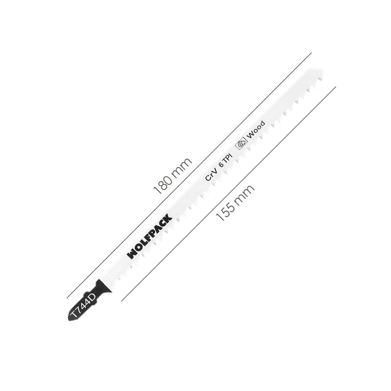 Hoja larga sierra calar para madera corte grueso 5 piezas. hoja cromo vanadio 58. vastago t universal