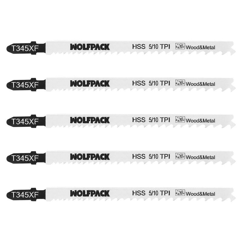 Hoja larga sierra calar para madera / metal / plástico corte medio/grueso 5 piezas. hoja cromo vanadio 58. vastago t universal