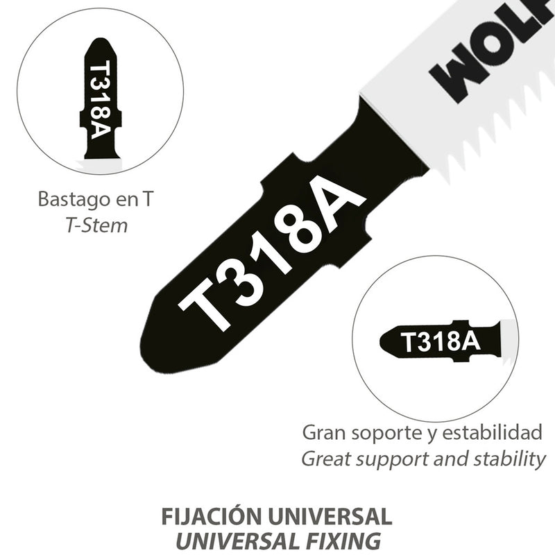 Hoja larga sierra calar metal fino 5 piezas HSS 21 TPI