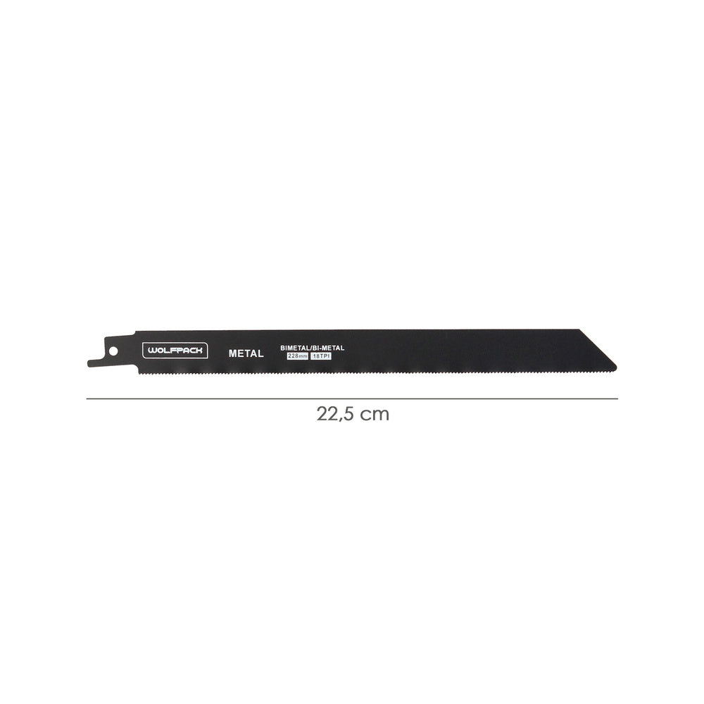 Lâmina serra sabre para metais 228 mm 18 dpp. 5 peças. Serra ferro alumínio, cobre, plástico