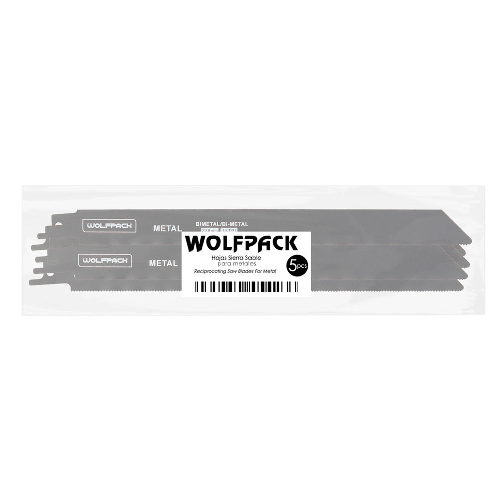 Hoja sierra sable para metales 228 mm 18 tpi. 5 piezas. Sierra hierro aluminio, cobre, plástico