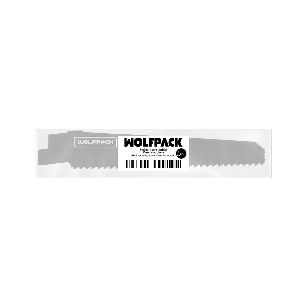 Hoja para sierra sable madera 152 mm 6 tpi. 5 piezas. Especial para madera.