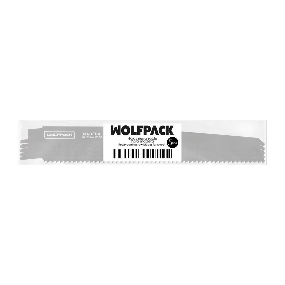Hoja para sierra sable madera 228 mm 6 tpi. 5 piezas. Especial para madera.
