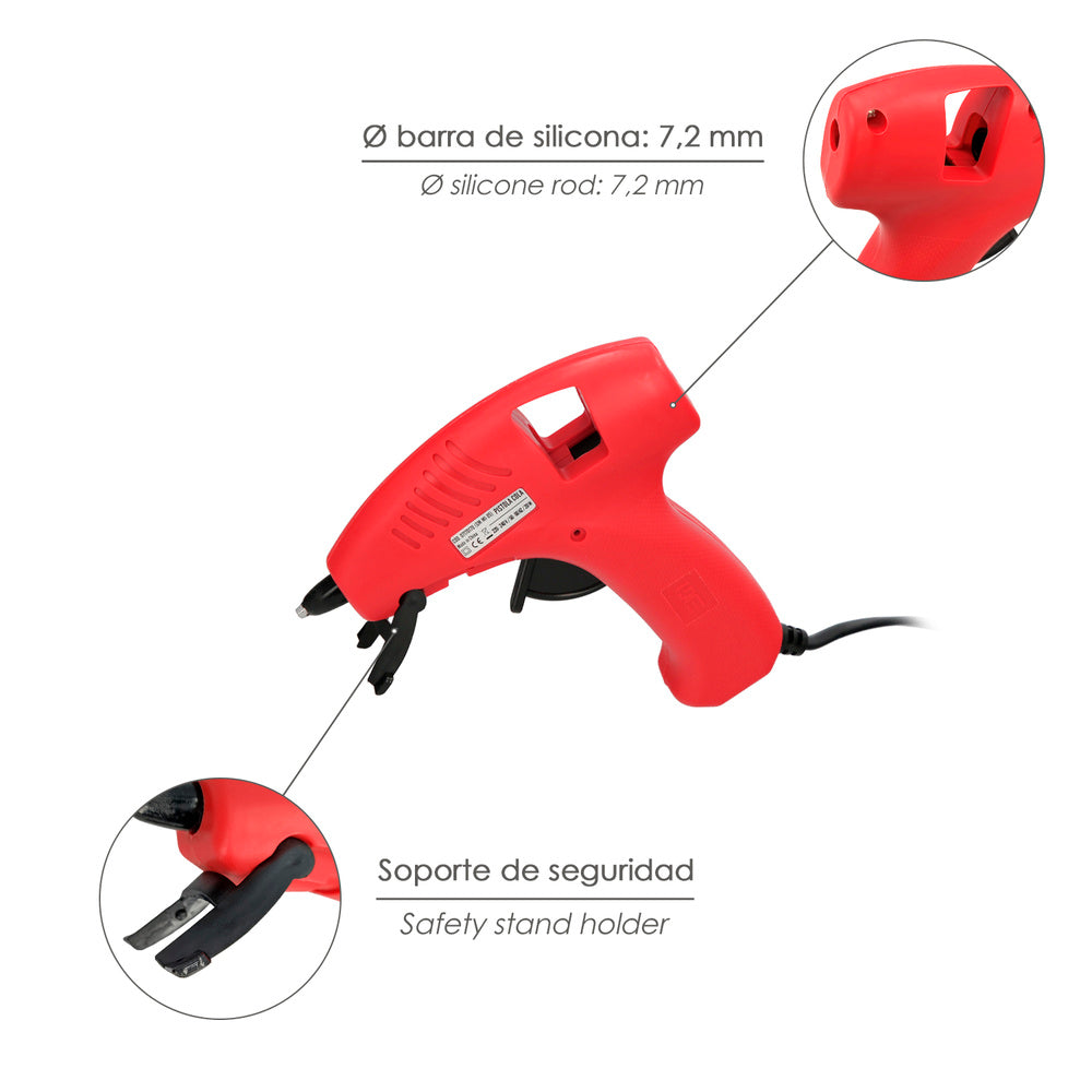 Pistola de cola quente Wolfpack-IDE 20W/7,5mm pequena
