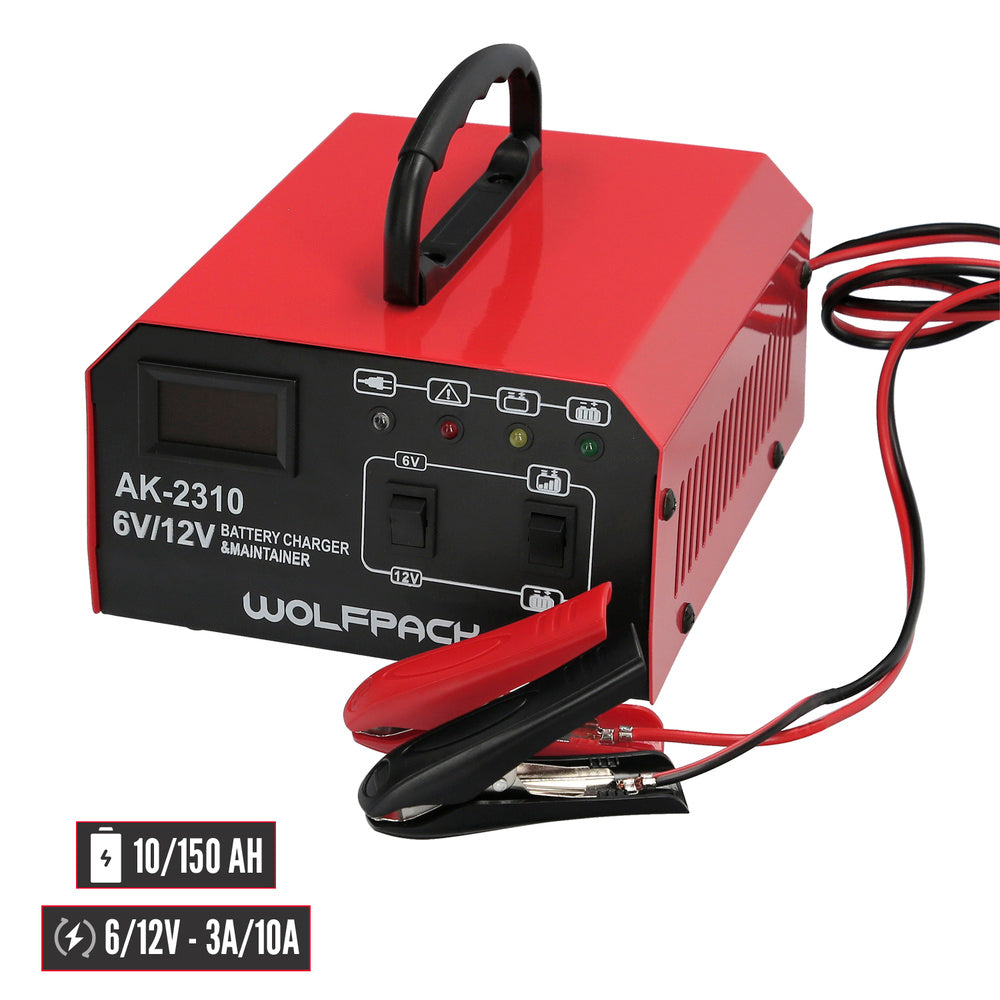 Carregador de baterias com mantenedor de carga 6/12v 10-150 ah automático
