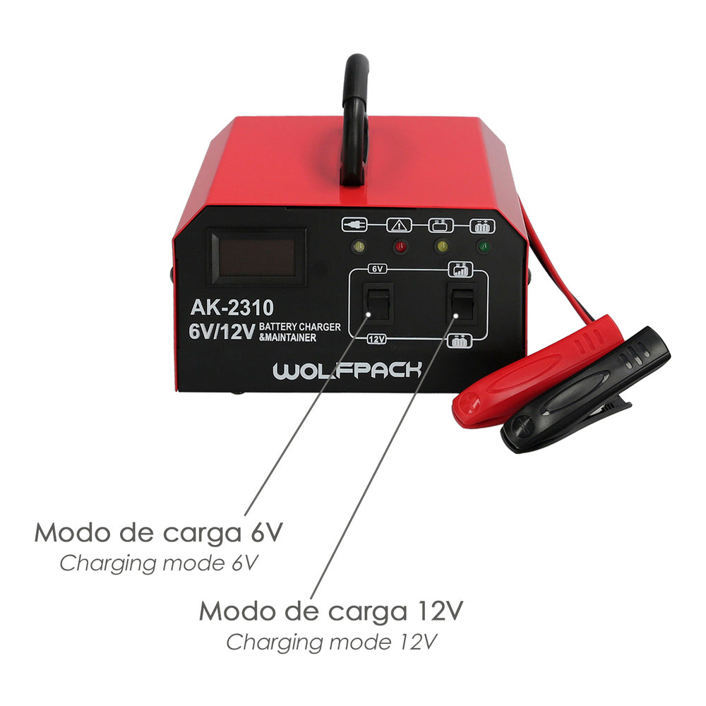 Carregador de baterias com mantenedor de carga 6/12v 10-150 ah automático