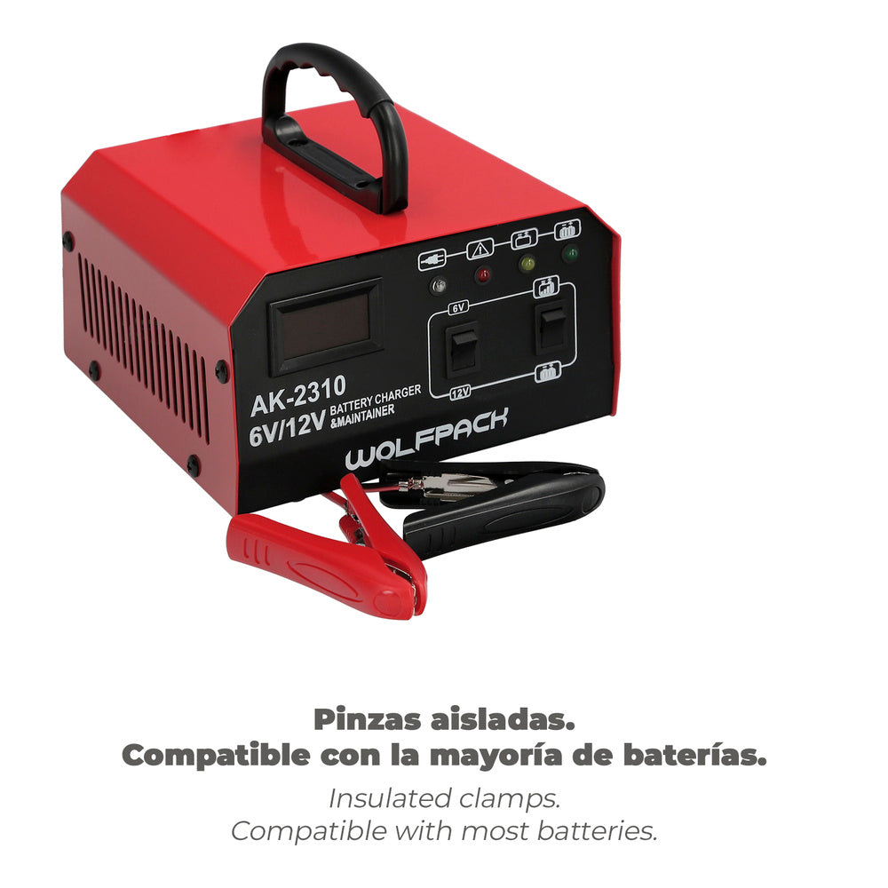 Carregador de baterias com mantenedor de carga 6/12v 10-150 ah automático
