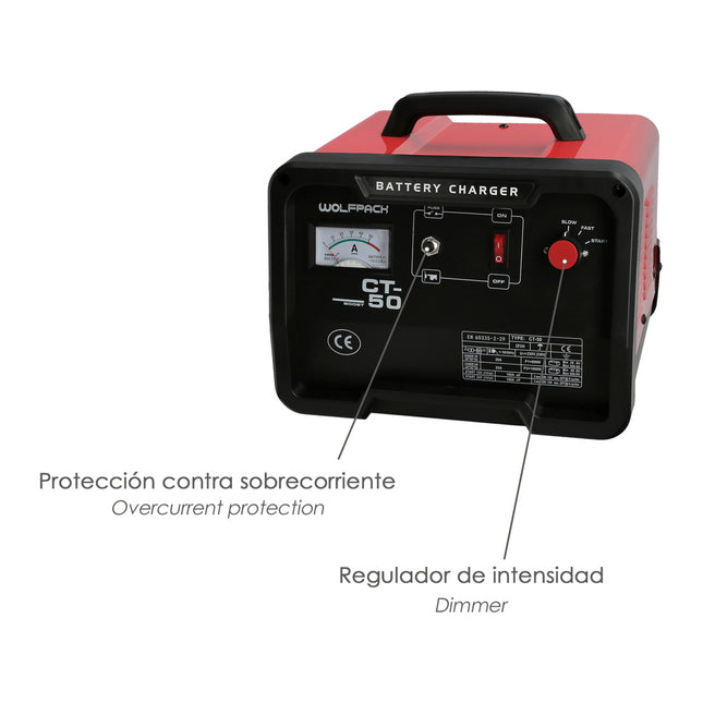 Carga baterías 12/24V 30-350ah con arrancador