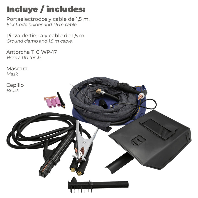 Soldadura inverter wolfpack TIG 200 a MMA 160 a