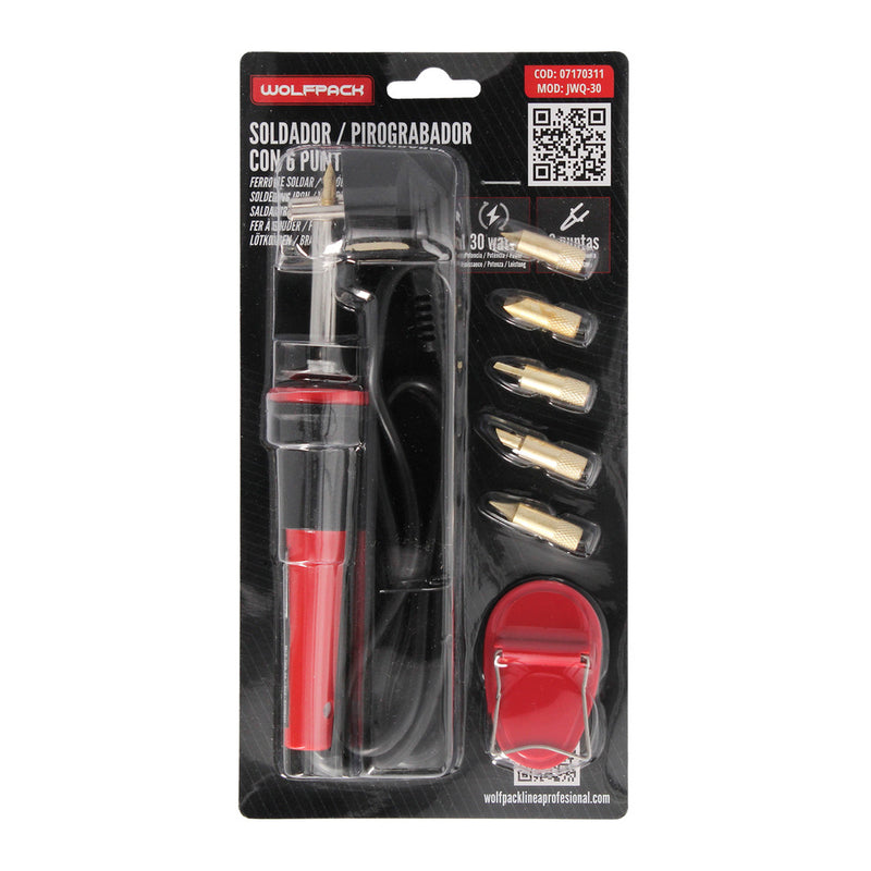 Soldador / grabador 30 watt. con 6 puntas