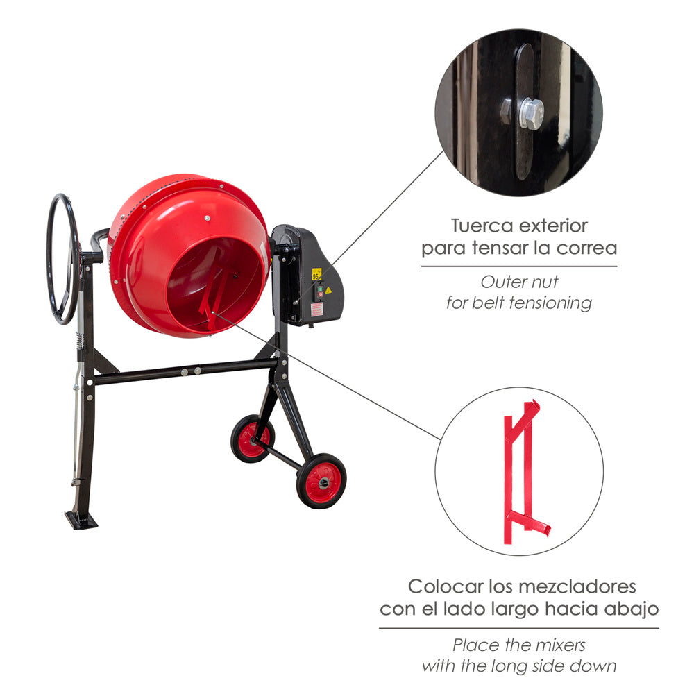 Hormigonera 160 litros / 650 w. Desmontable