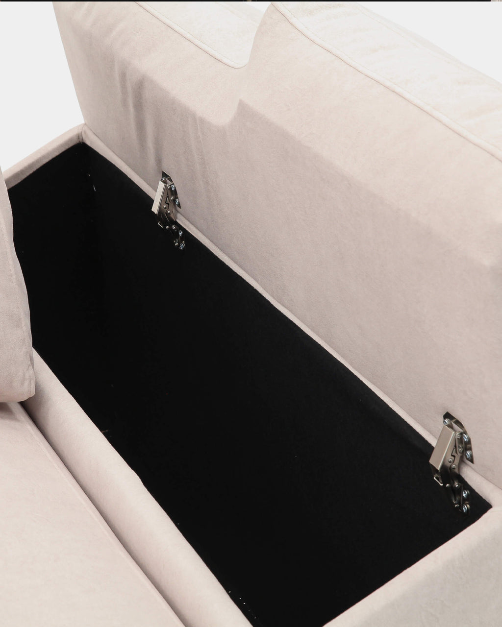 Sofá chaiselongue 3 plazas beige antimanchas para salón