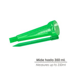 Pluviómetro plástico verde 350 ml. Con piqueta. Medidor lluvia, monitorizar las precipitaciones jardín exteriores