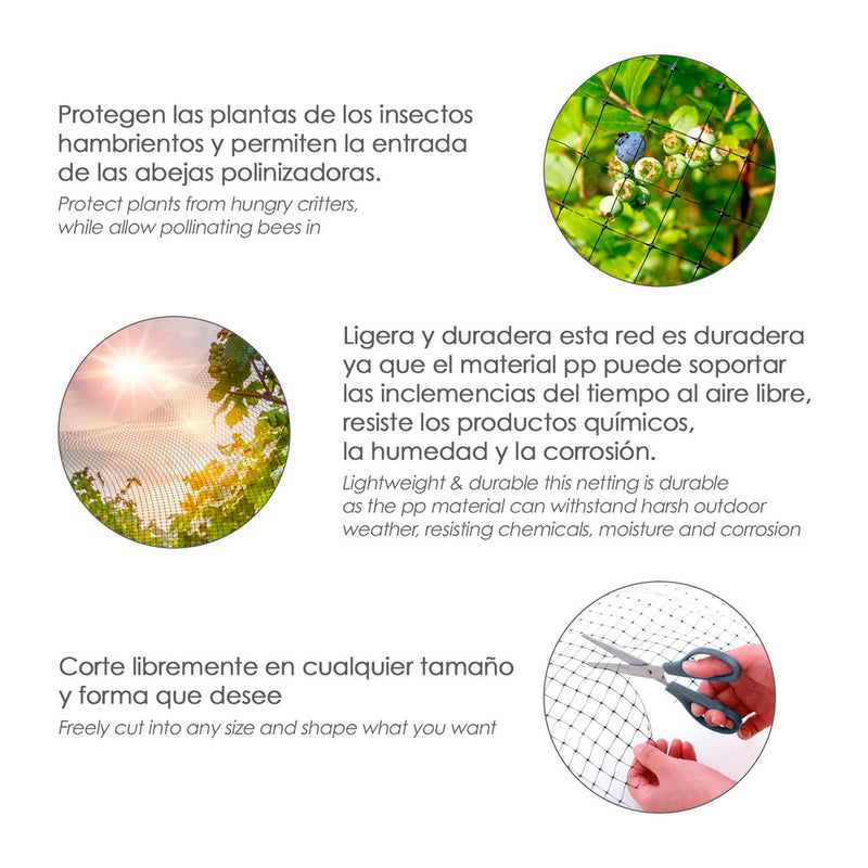 Malla protectora avicola BOP 16 x 16 mm. 50 gramos/m2. 1m. x 10 m