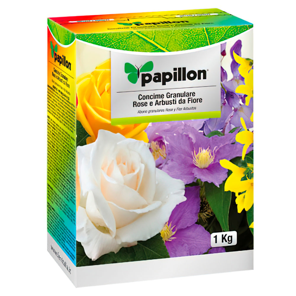 Fertilizante granulado Papillon para rosas e flores, 1 kg