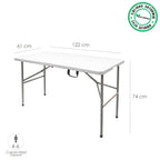 Mesa plegable rectangular hdpe 122x61x74 cm color blanco