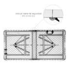 Mesa plegable rectangular hdpe 122x61x74 cm color blanco