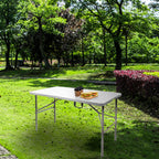 Mesa plegable rectangular hdpe 122x61x74 cm color blanco