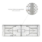 Rectangular foldable HDPE table 244x76x74 cm white