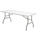 Rectangular foldable HDPE table 244x76x74 cm white