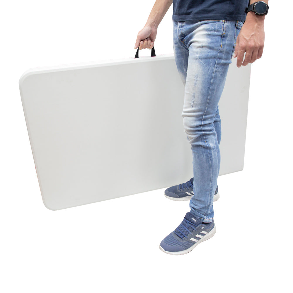 Rectangular foldable HDPE table 244x76x74 cm white