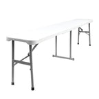 Banco plegable multifuncional, portátil, resistente,multiusos 183x28x44 cm. Color blanco