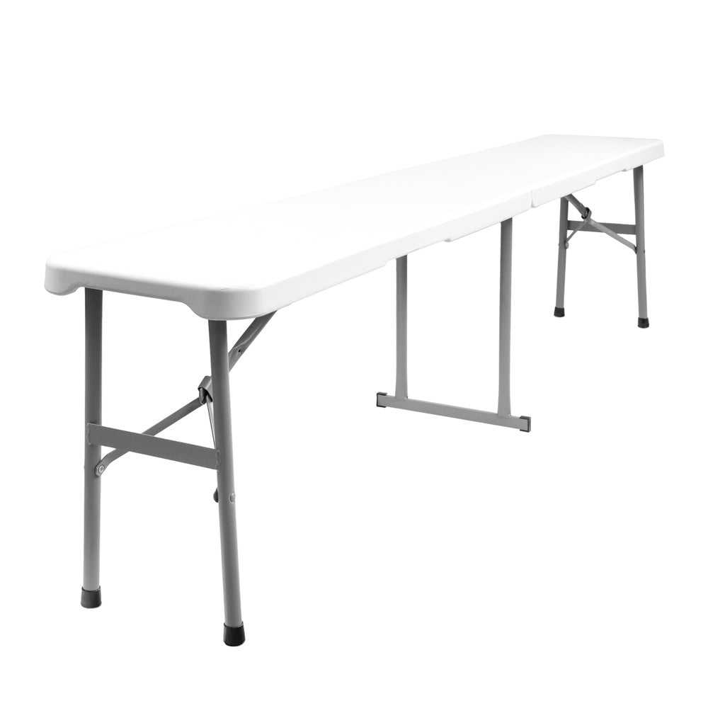 Banco Plegable Multifuncional, Portatil, Resistente,Multiusos 183x28x44 cm. Color Blanco