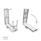 Banco plegable multifuncional, portátil, resistente,multiusos 183x28x44 cm. Color blanco