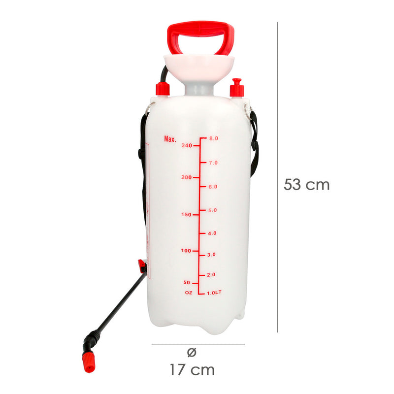 Sulfatadora manual 8 litros, pulverizador presión previa, mochila de presión, pulverizador espalda, mochila pulverizador,