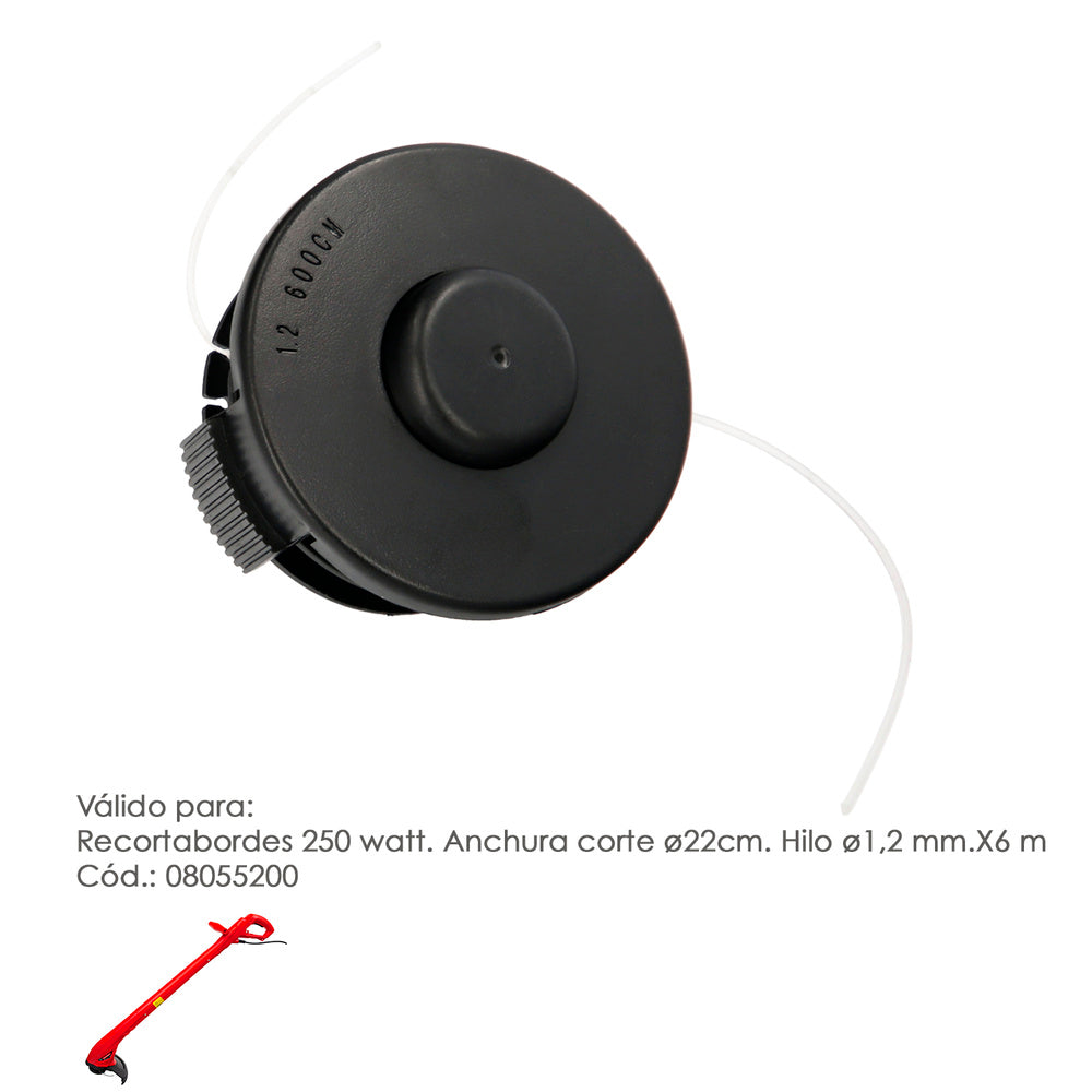 Cabezal nailon repuesto recortabordes 250 watt.