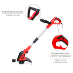 Recortabordes eléctrico 550 watt. 10.000 r.p.m. Anchura corte ø 30 cm hilo ø 1,6 mm x 6 metros. Recorta bordes, cortabordes