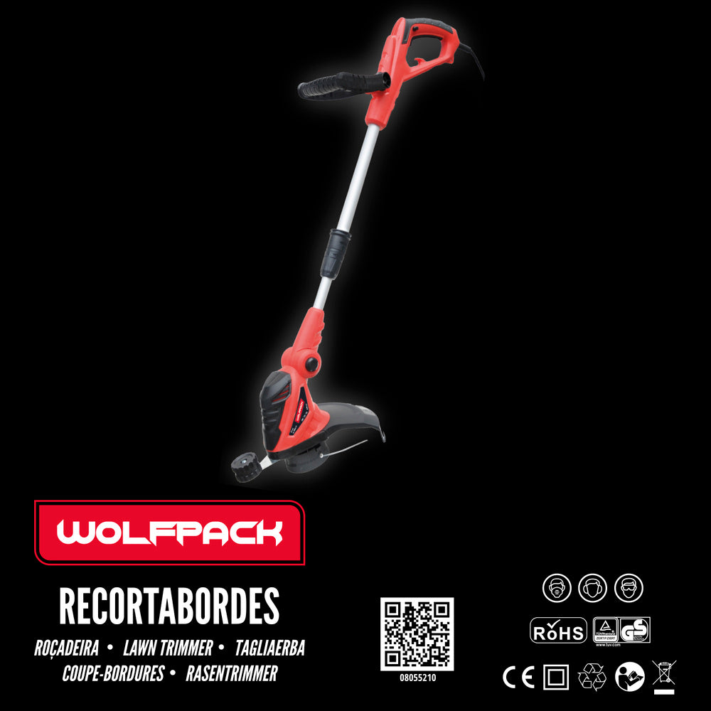 Recortabordes eléctrico 550 watt. 10.000 r.p.m. Anchura corte ø 30 cm hilo ø 1,6 mm x 6 metros. Recorta bordes, cortabordes