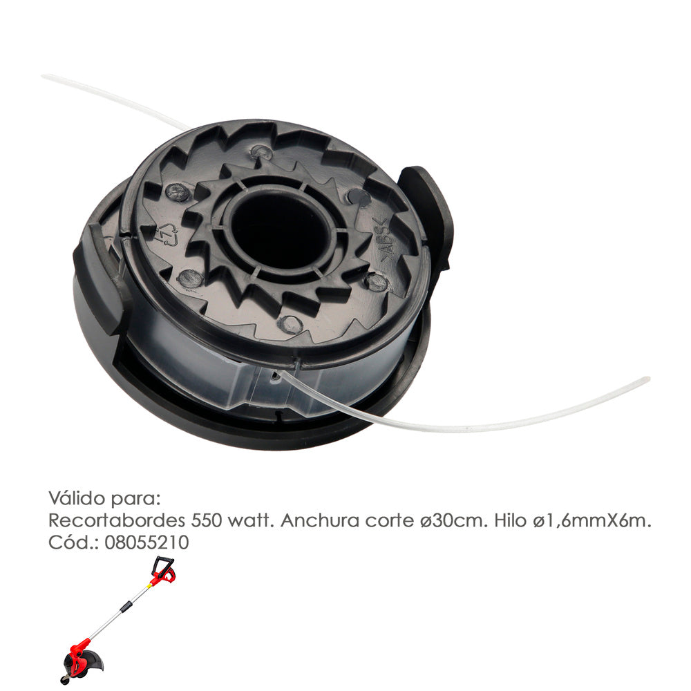 Cabezal nailon repuesto recortabordes 550 watt. (código 08055210)