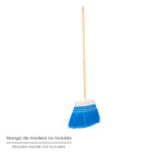 Blue garden broom with laces without handle, broom for patios, terraces, garages, streets,