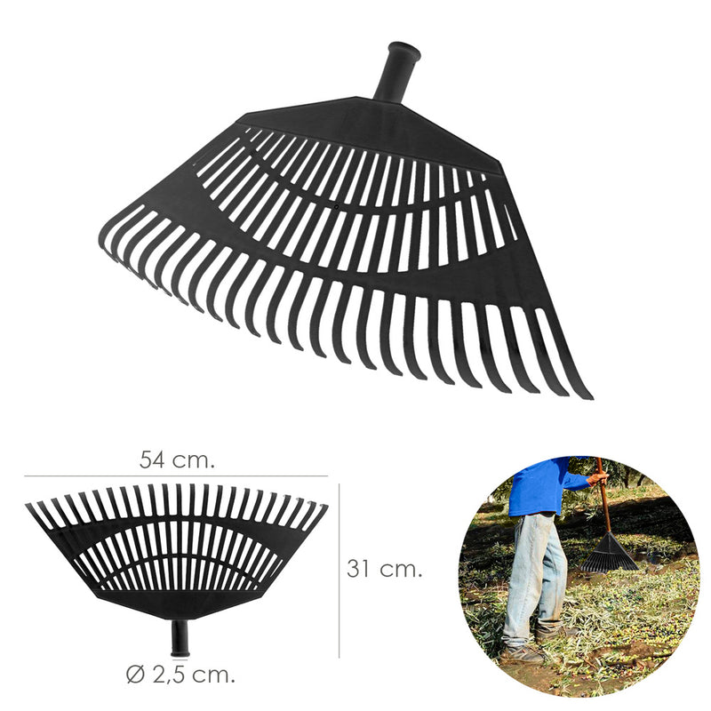 Rastrillo plástico trapezoidal color negro 32 dientes