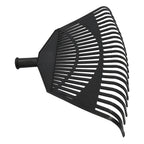 Ancinho trapezoidal em plástico preto com 32 dentes