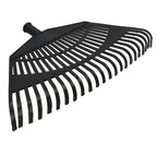 Ancinho trapezoidal em plástico preto com 32 dentes