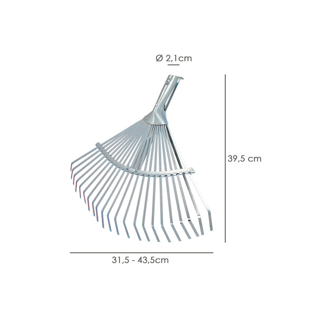 Rastrillo metálico para jardín ancho regulable 31,5 a 43,5 cm. rastrillo hojas, cepillo jardín, escoba metalica, escoba jardín