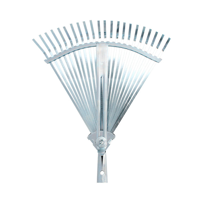Rastrillo metálico para jardín ancho regulable 31,5 a 43,5 cm. rastrillo hojas, cepillo jardín, escoba metalica, escoba jardín
