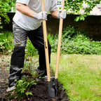 Cavahoyos acero forjado con mango madera 146 cm plantador, cava hoyos,sembradora, plantadora, cava poste, siembra bulbos,