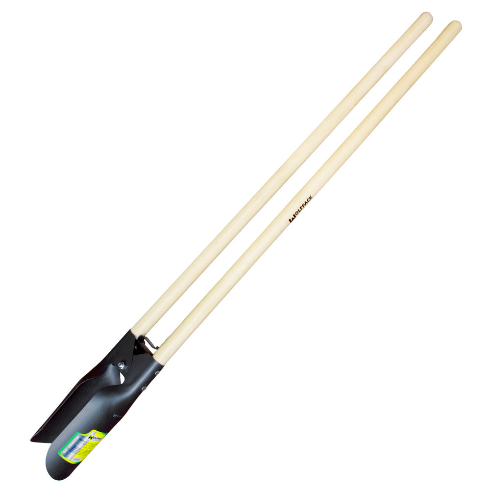Cavahoyos acero forjado con mango madera 146 cm plantador, cava hoyos,sembradora, plantadora, cava poste, siembra bulbos,