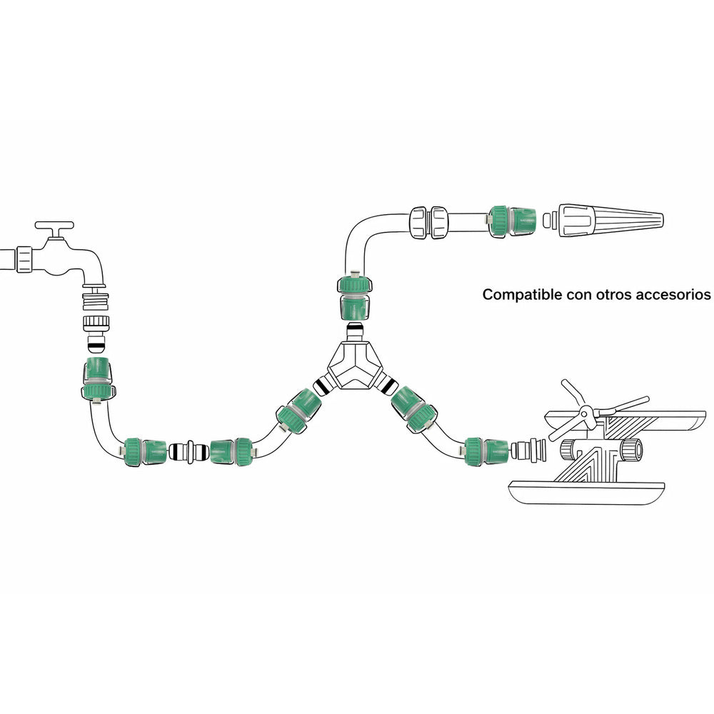 Plastic hose connector 3/4 with stop blister