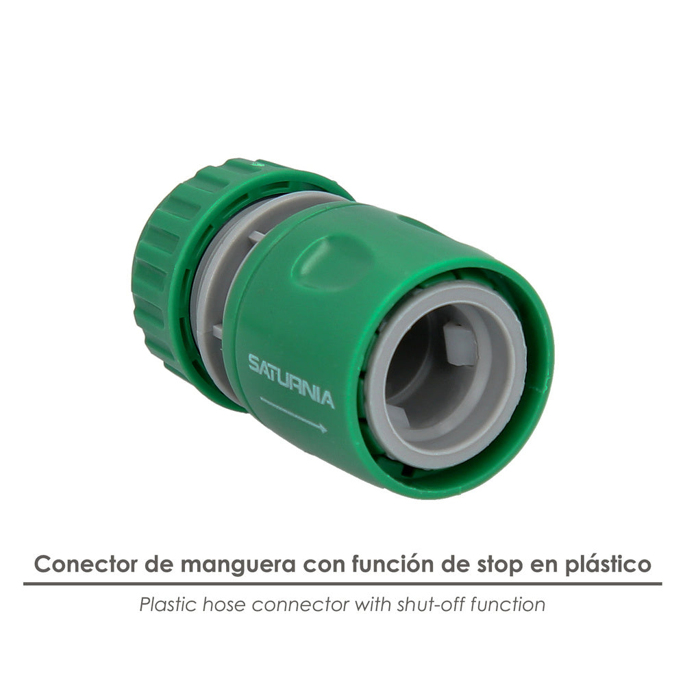 Conector manguera plástico 1/2 con stop  blíster
