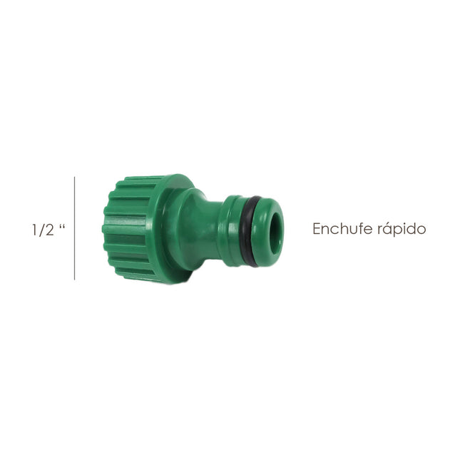 Adaptador manguera plástico 1/2 hembra  blíster