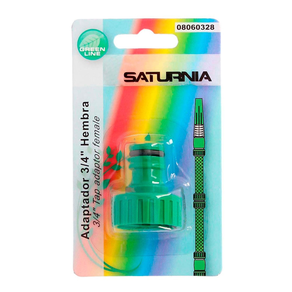 Adaptador de mangueira de plástico fêmea de 3/4" (embalagem blister)