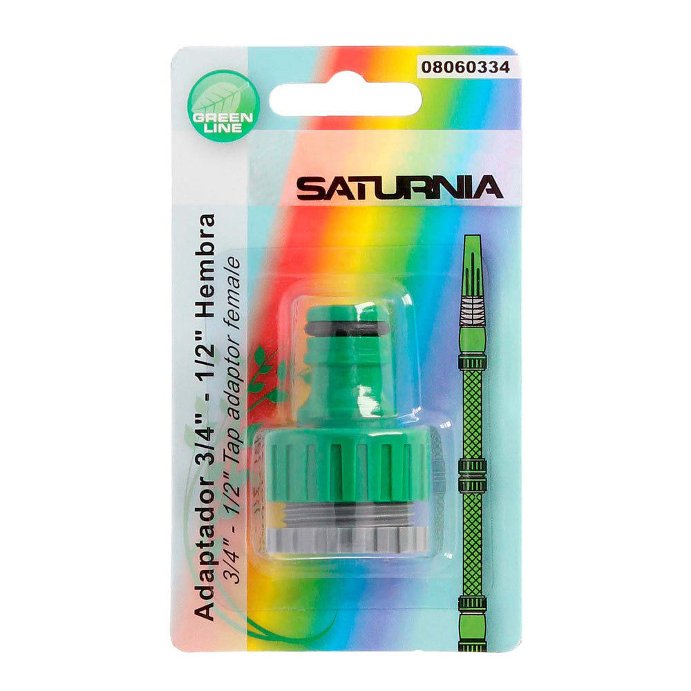 Adaptador de mangueira plástico 3/4-1/2" fêmea blister