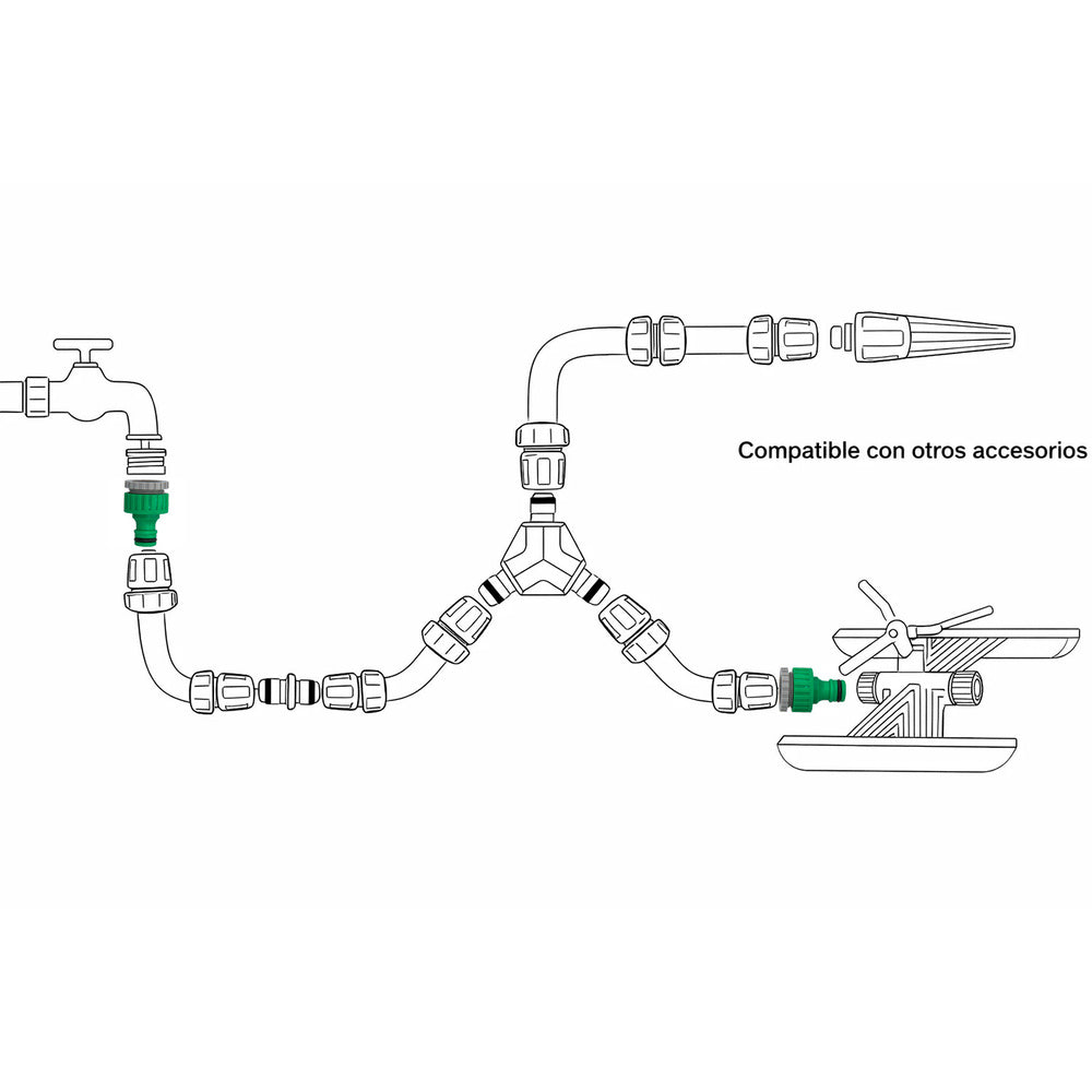 Hose adapter plastic 3/4-1/2" female blister