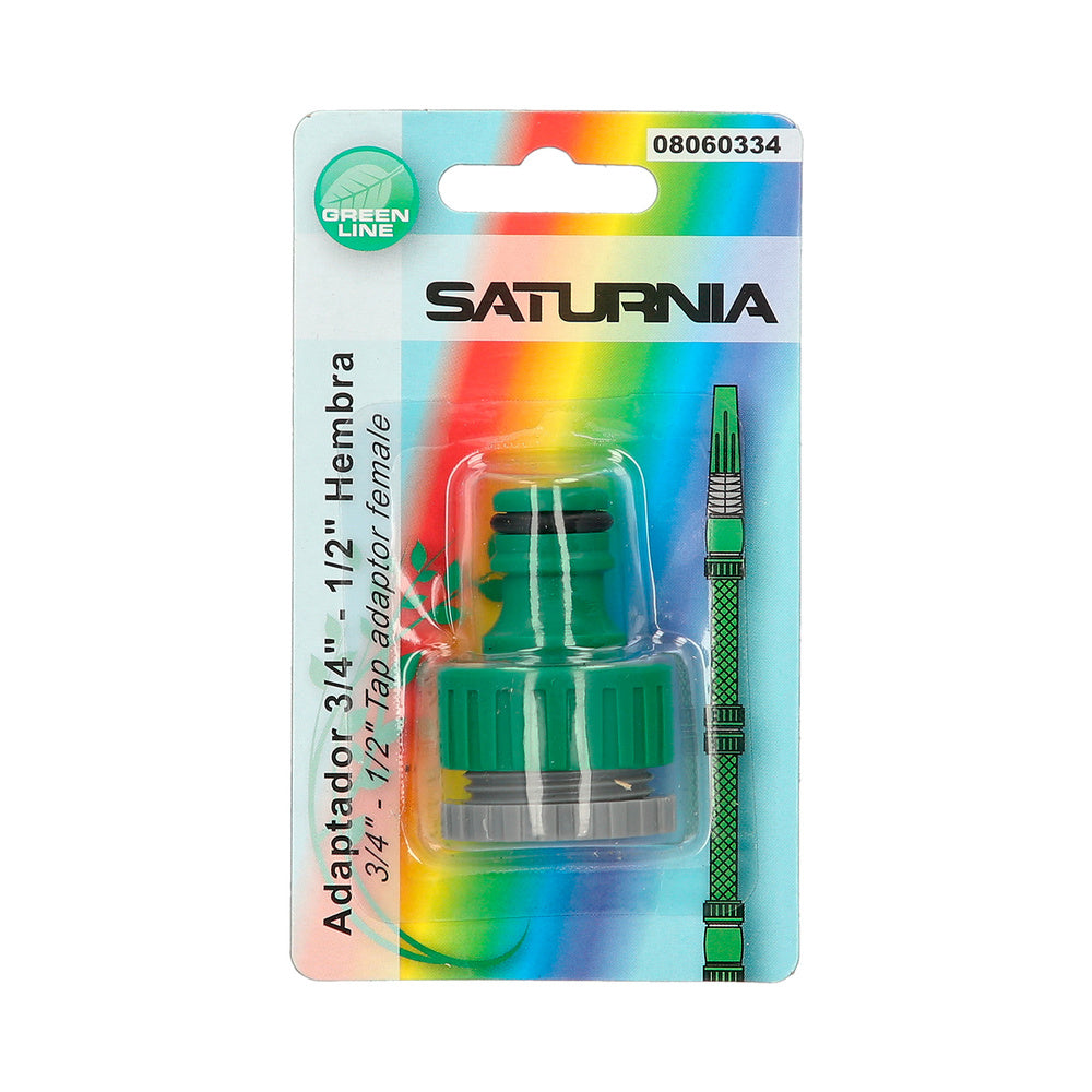 Adaptador de mangueira plástico 3/4-1/2" fêmea blister