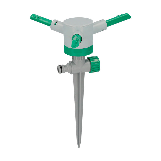 Aspersor plástico 3 brazos con pincho con regulador de presión
